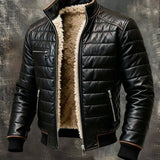 Gonzalo - Chaqueta de plumas negra con forro de sherpa