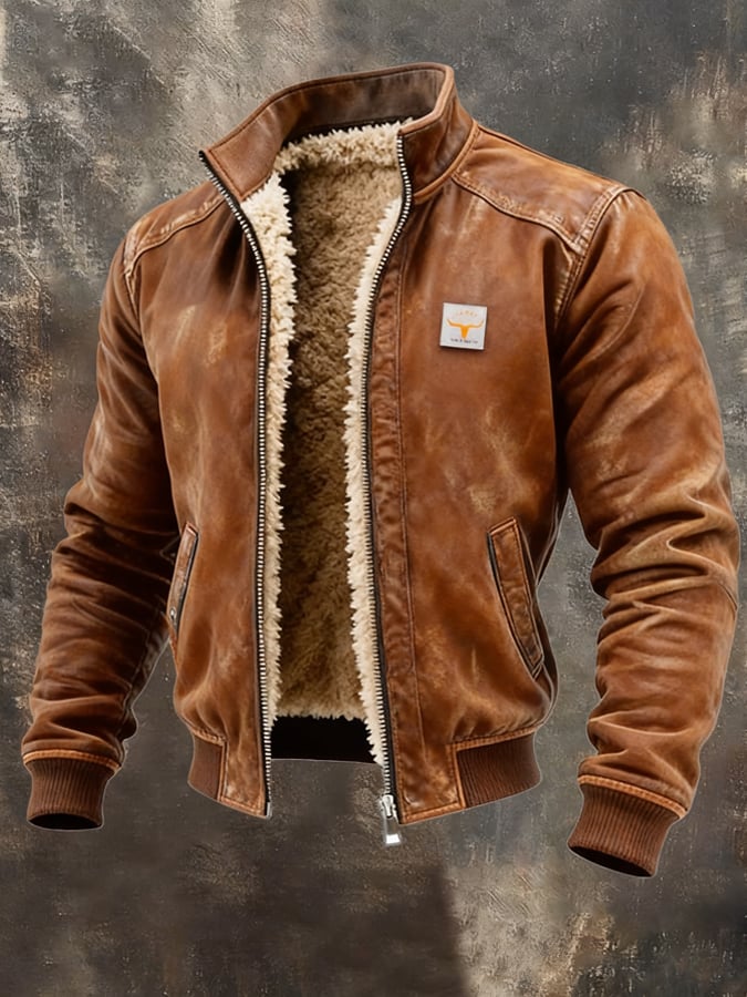 Alonso - Chaqueta vintage con forro de sherpa