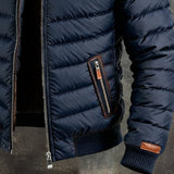 Bonifacio - Chaqueta de cuero acolchada azul marino