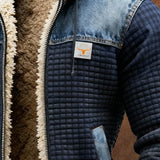 Juan - Chaqueta acolchada azul marino de mezclilla