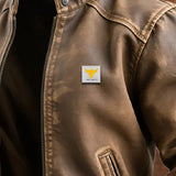 Vicente - Chaqueta clásica de cuero marrón