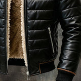 Gonzalo - Chaqueta de plumas negra con forro de sherpa