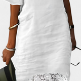 Inés | Vestido Casual Lino con Ajuste y Cuello Barco