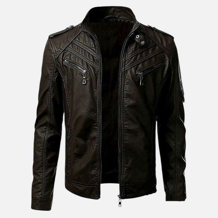 Arthur | Chaqueta de cuero con bolsillos