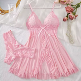 María - Babydoll Encaje Blanco Sensual Femenino