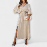 Penélope | Vestido de gala amplio con escote en pico