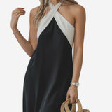 Maria | Vestido elegante con espalda abierta y caderas cruzadas de moda