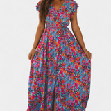 Patricia | Vestido cruzado ancho con estampado floral