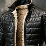 Gonzalo - Chaqueta de plumas negra con forro de sherpa