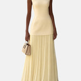 CLAUDIA | VESTIDO ANCHO SIN MANGAS CON PLIEGUES