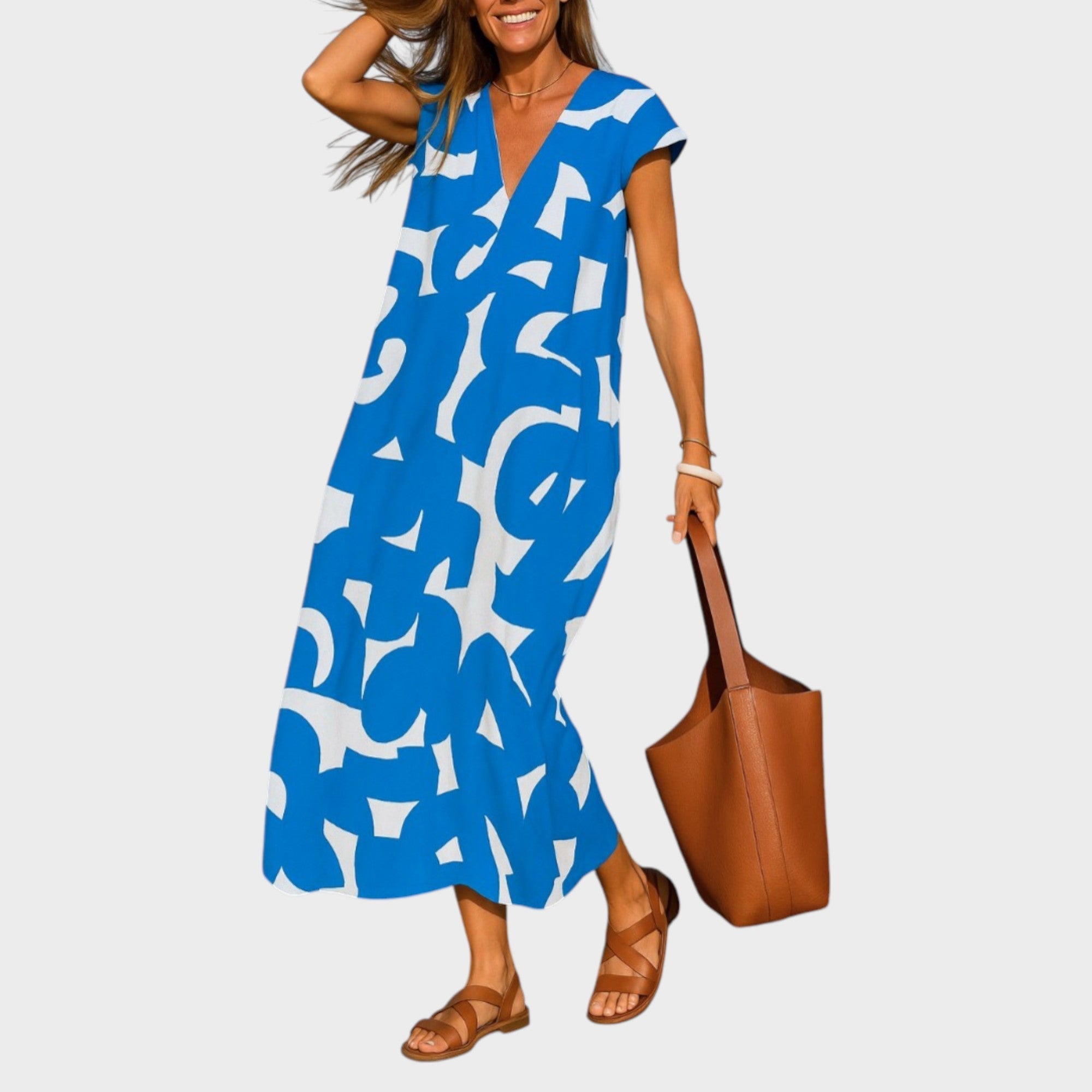 ROSA | VESTIDO FLUIDO CON ESCOTE EN V 