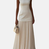 CLAUDIA | VESTIDO ANCHO SIN MANGAS CON PLIEGUES