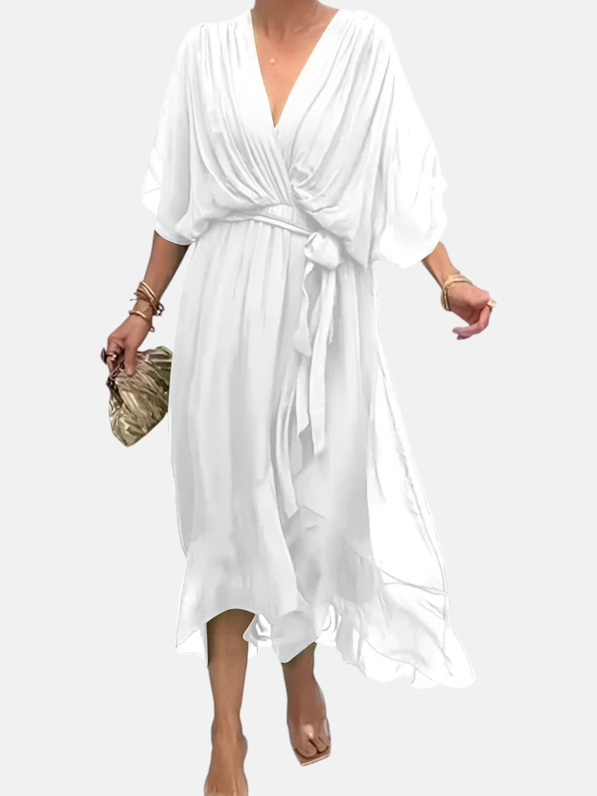 LETICIA | VESTIDO MIDI CON CINTURA DE ENCAJE 